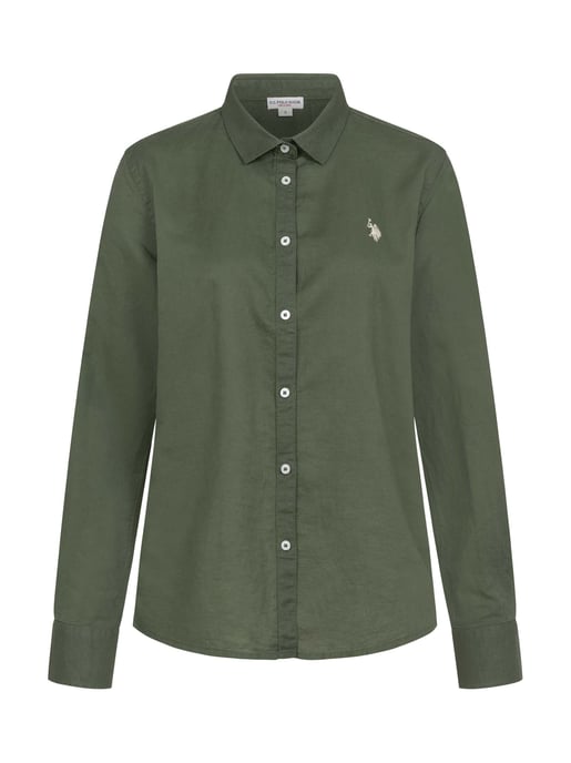 U.S. Polo Assn. dames linnen blouse van linnen-katoenmix - Image 1