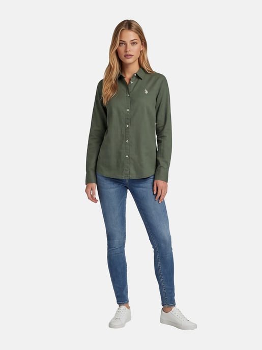 U.S. Polo Assn. dames linnen blouse van linnen-katoenmix - Image 4
