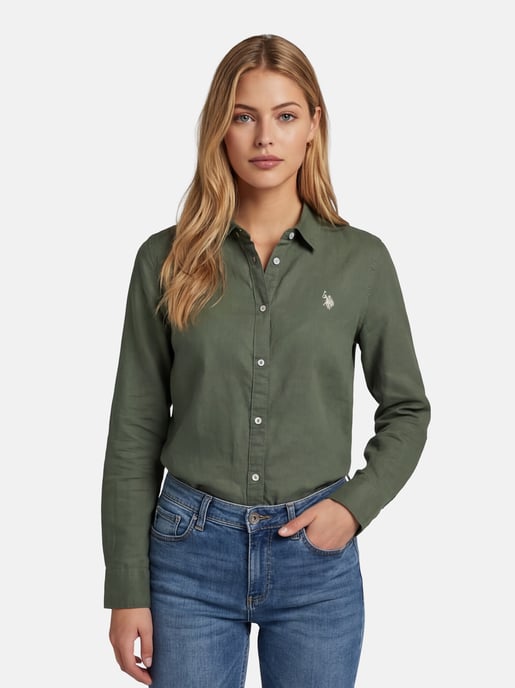 U.S. Polo Assn. dames linnen blouse van linnen-katoenmix - Image 5