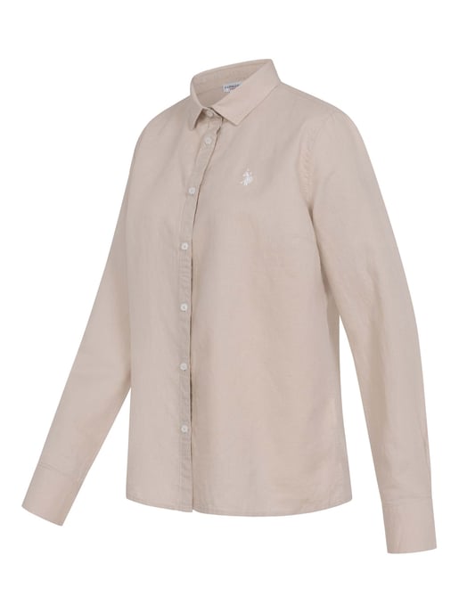 U.S. Polo Assn. dames linnen blouse van linnen-katoenmix - Image 2