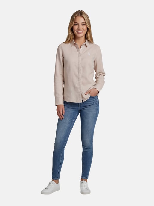 U.S. Polo Assn. dames linnen blouse van linnen-katoenmix - Image 4