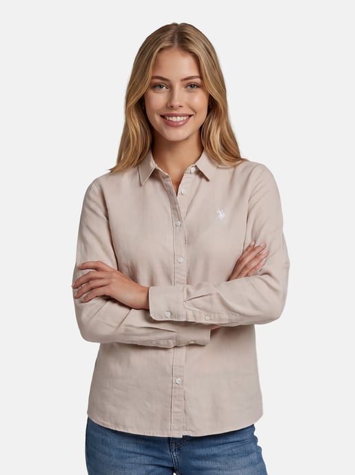U.S. Polo Assn. dames linnen blouse van linnen-katoenmix - Image 5