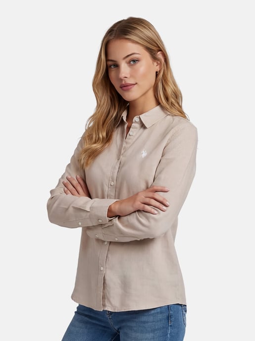 U.S. Polo Assn. dames linnen blouse van linnen-katoenmix - Image 6