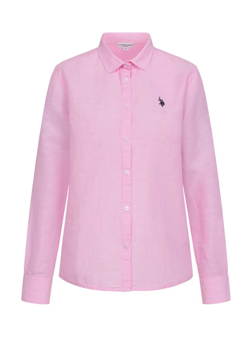 U.S. Polo Assn. dames linnen blouse van linnen-katoenmix - Image 1