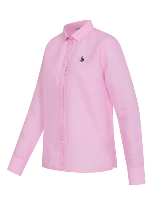 U.S. Polo Assn. dames linnen blouse van linnen-katoenmix - Image 2