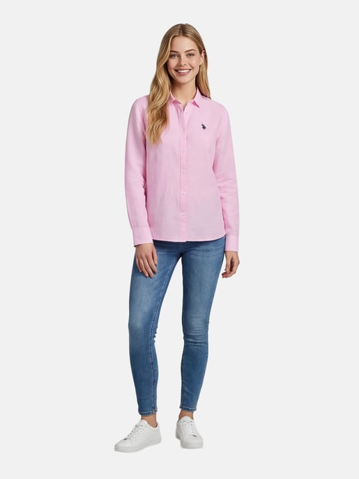 U.S. Polo Assn. dames linnen blouse van linnen-katoenmix - Image 4