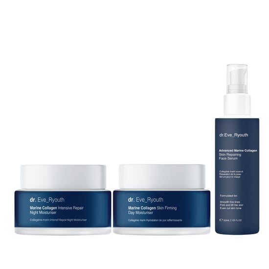 AVANCERAT MARINT KOLLAGEN HUDREPARERANDE ANSIKTSERUM 30ml + MARINT KOLLAGEN HUIDUPPHÅLLANDE DAGKRÄM 50ml + MARINT KOLLAGEN INTENSIV REPARERANDE NATTKRÄM 50ml - Image 1
