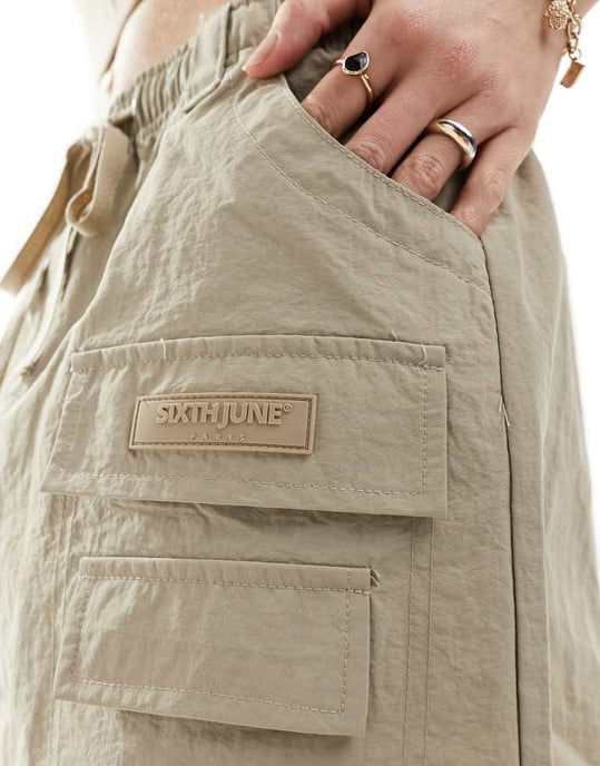 Sixth June co-ord mini kjol i beige - Image 2