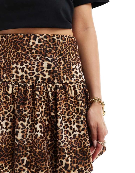 ASOS DESIGN bubbelsydd minikjol i djurprint - Image 4
