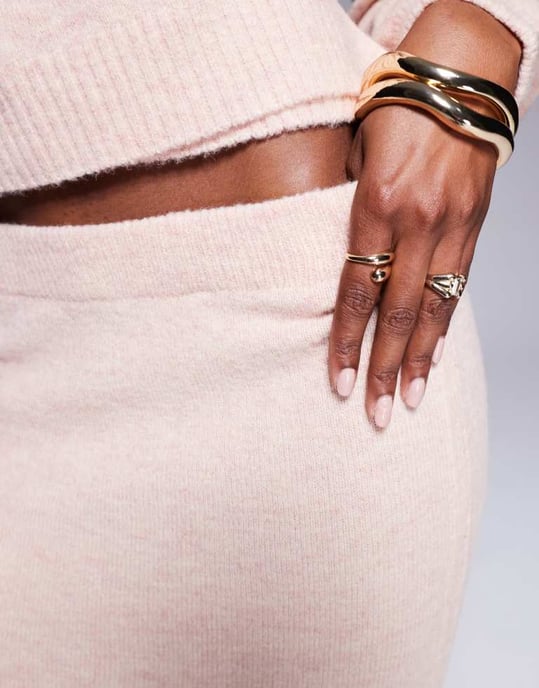 Kaiia exclusive knitted column maxi skirt co-ord in pink - Image 3