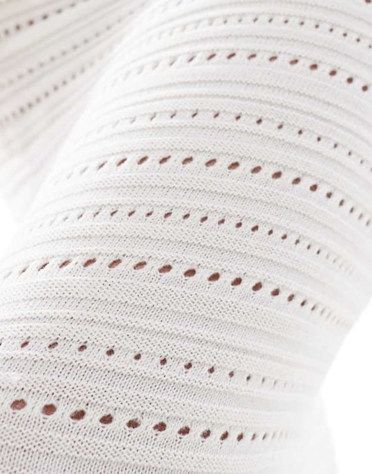 In The Style exklusiv stickad maxi strandkjol co-ord i vitt - Image 4
