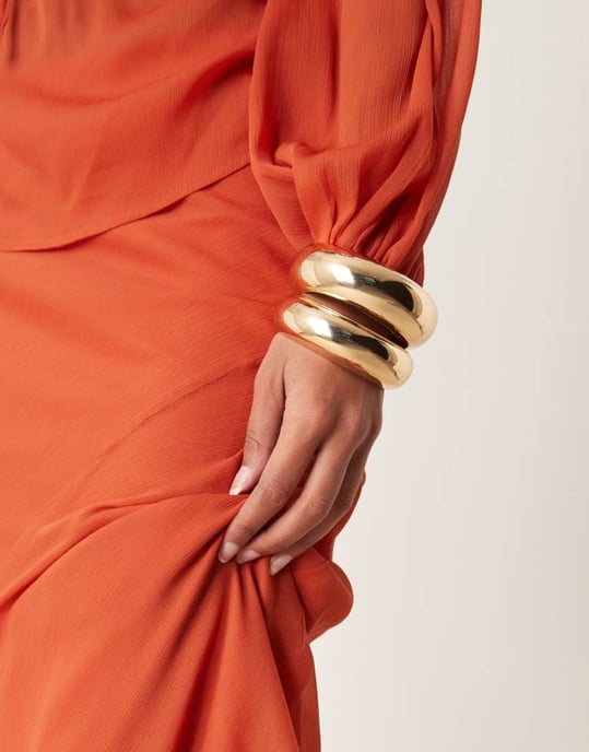 ASOS DESIGN chiffon maxi skirt co-ord in red - Image 3