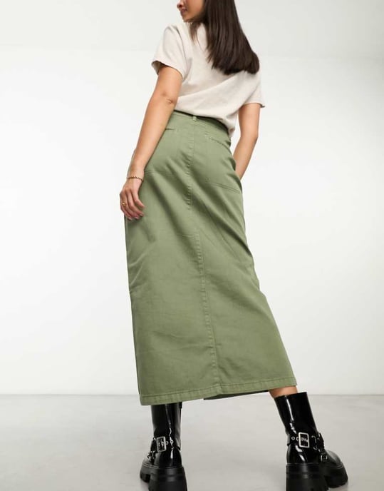 Cotton On Ryder utility maxikjol i khaki - Image 2
