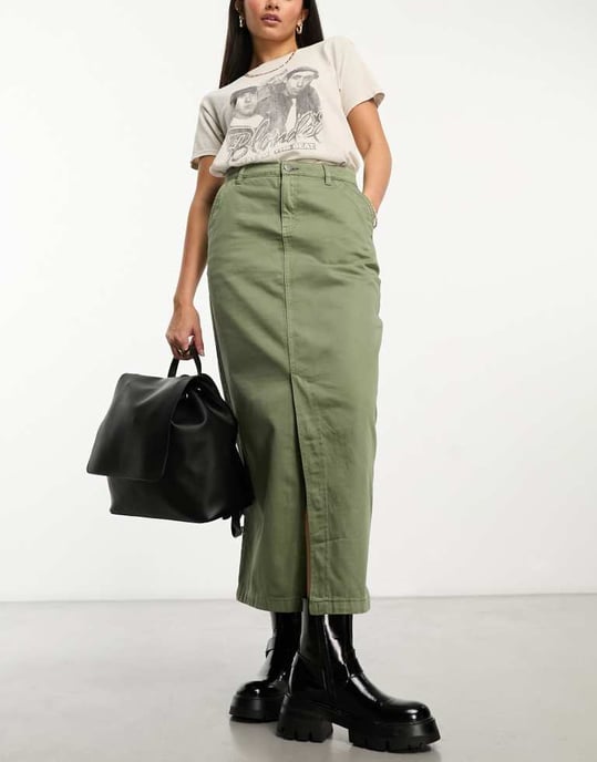 Cotton On Ryder utility maxikjol i khaki - Image 3