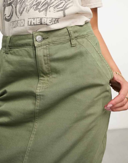 Cotton On Ryder utility maxikjol i khaki - Image 4