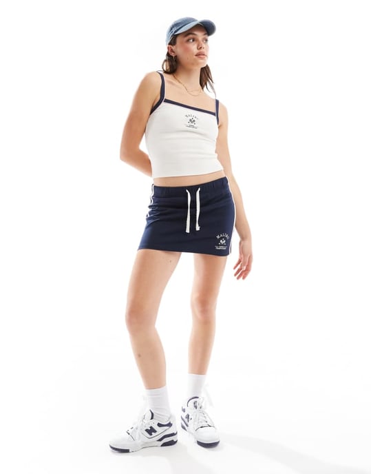 Miss Selfridge sportig minikjolset i marinblå - Image 2