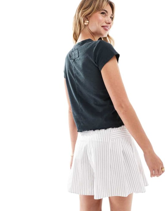 ASOS DESIGN kjol i svart och vit rand - Image 4