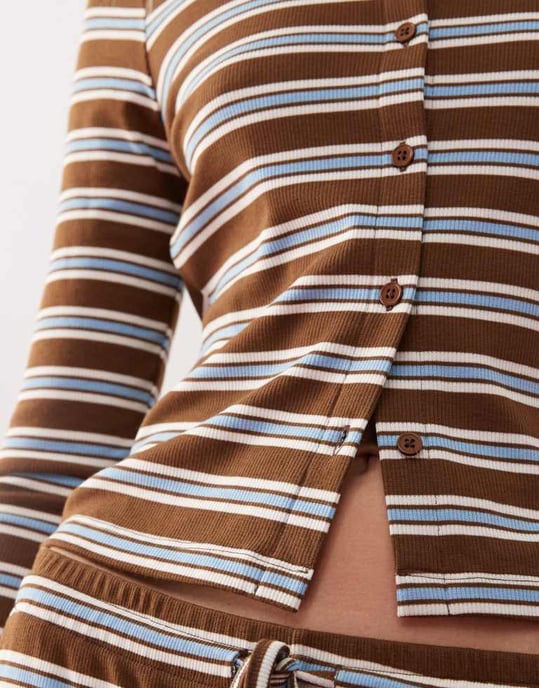 COLLUSION ribbed stripe cardigan co-ord - Image 4