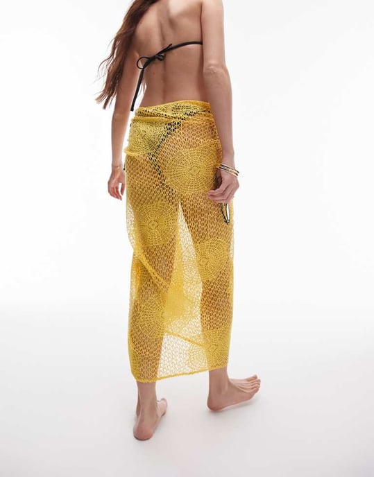 Topshop strandsarong i gul virkning - Image 3