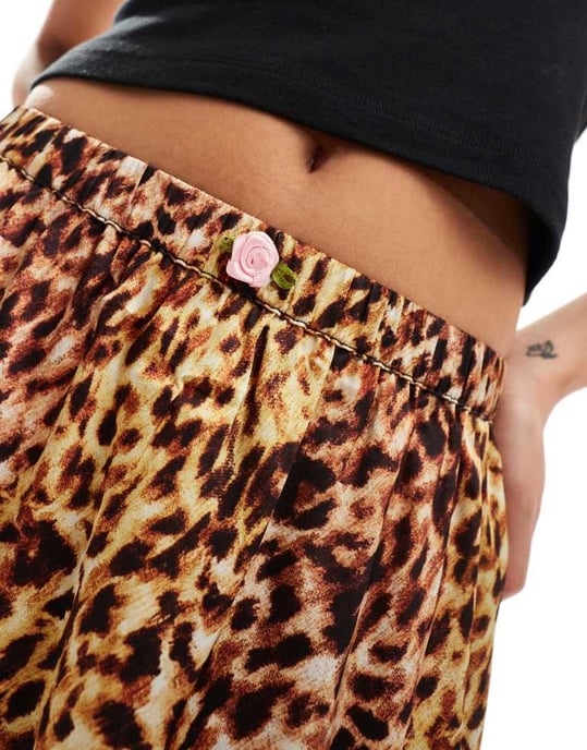 Återvunnen vintage underklänning i leopardmönster - Image 2