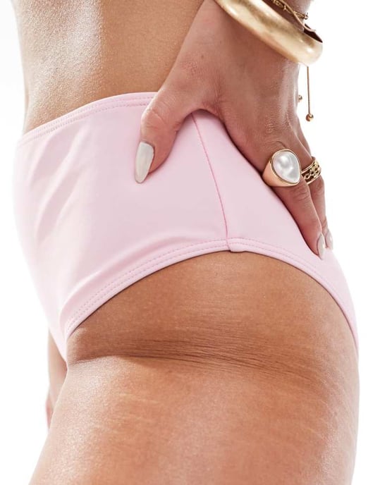 In The Style exklusiva bikiniunderdelar med hög skärning i babyrosa - Image 4