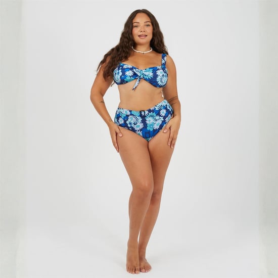 Women's Brave Soul Size Bikini Top with Retro Floral Print in Blue Retro - Image 4