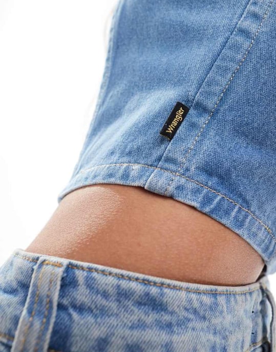 Wrangler denimkorsett topp i ljusblått - Image 3