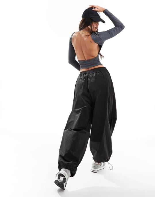 ASOS DESIGN texturerad ryggradslös långärmad topp i grått - Image 3