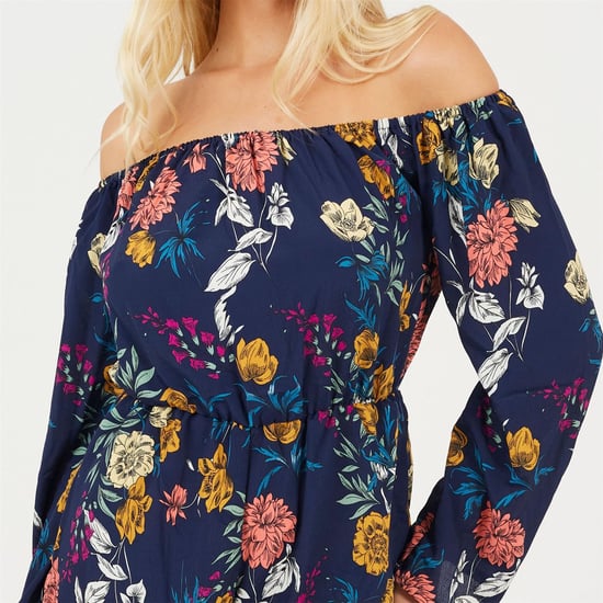 Women's Brave Soul Playsuit in Navy Floral - Image 3