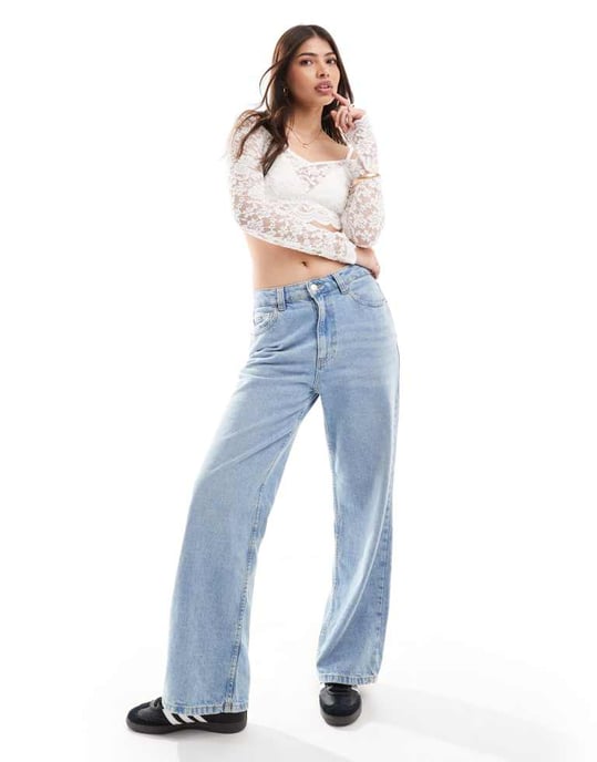 Vero Moda långärmad spetscropped topp i vitt - Image 4