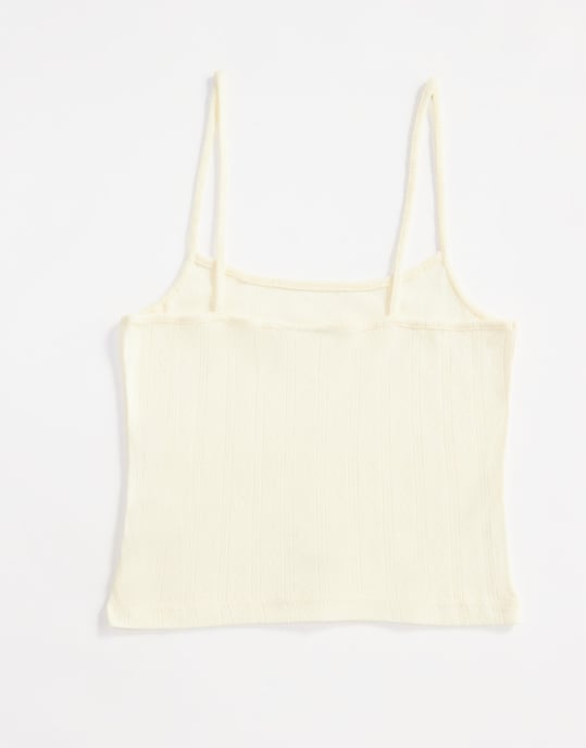 ASOS DESIGN punktstickad cami topp i citron - Image 3