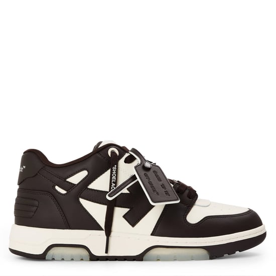 Men's Off White Out Of Office Classic Trainers, Trademark Branding in Chocolate Cream - Image 1