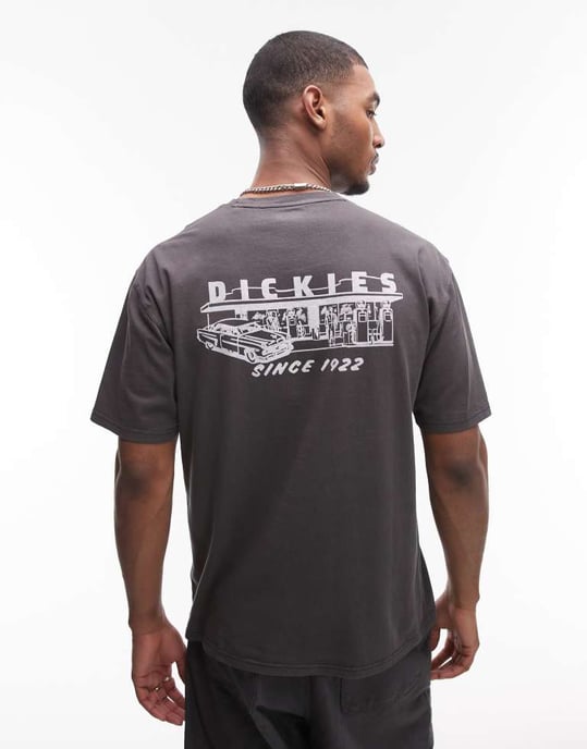 Dickies service station graphic back print t-shirt in black - Image 2