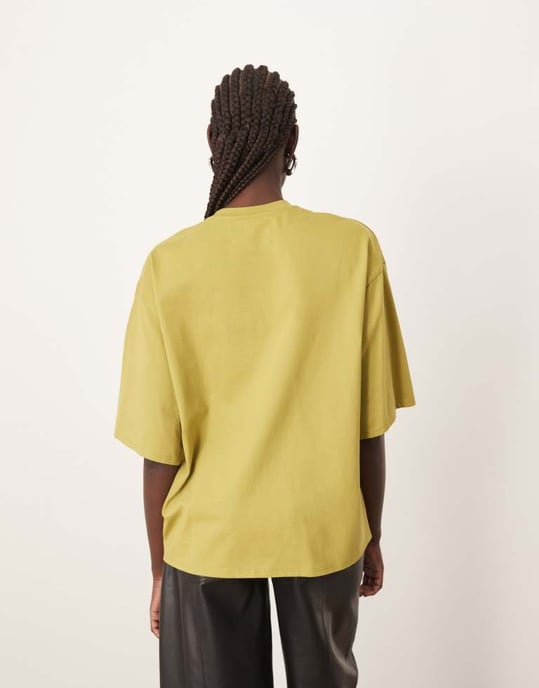 ARRANGE jersey knot detail oversized t-shirt in olive - Image 3