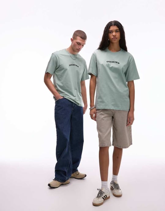 Dickies outdoor graphic back print t-shirt in light green - Image 4
