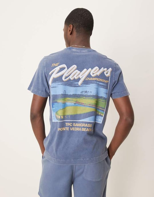 Abercrombie & Fitch motif back detail t-shirt in navy - Image 4