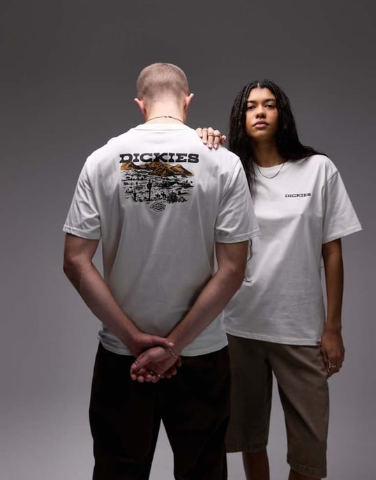Dickies landscape graphic back print t-shirt in white - Image 1