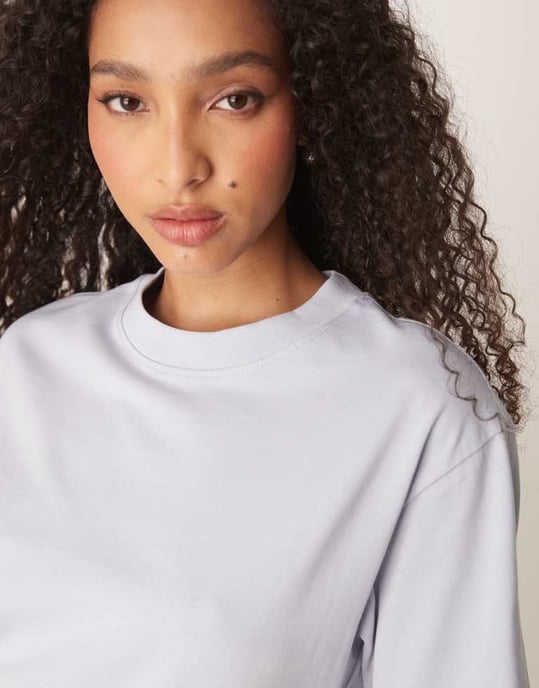 Gina Tricot short sleeve t-shirt in light blue - Image 2