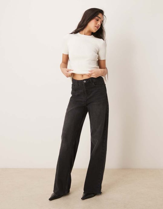 Calvin Klein Jeans ribbed t-shirt in ecru - Image 2