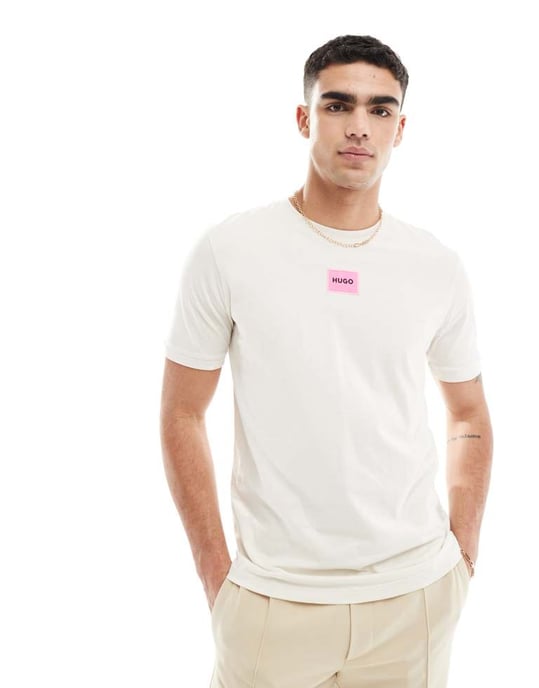 HUGO RED Diragolino t-shirt in white - Image 3