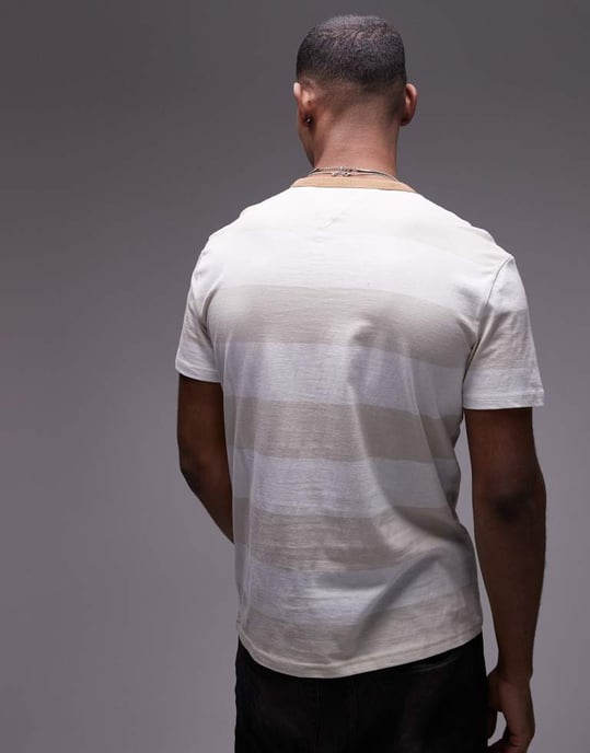 Tommy Jeans stripe t-shirt in off white - Image 3