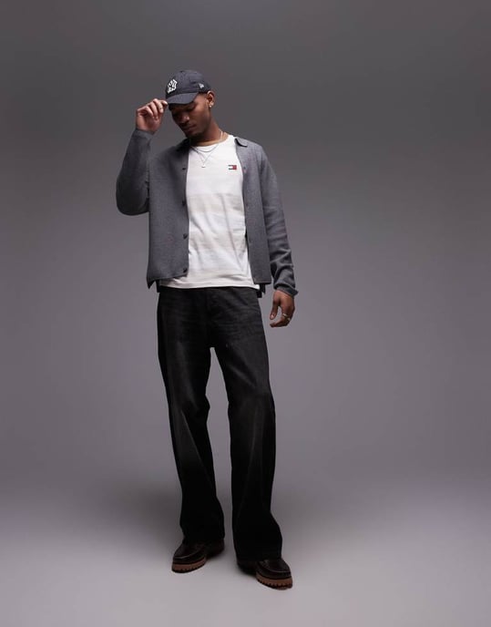Tommy Jeans stripe t-shirt in off white - Image 4