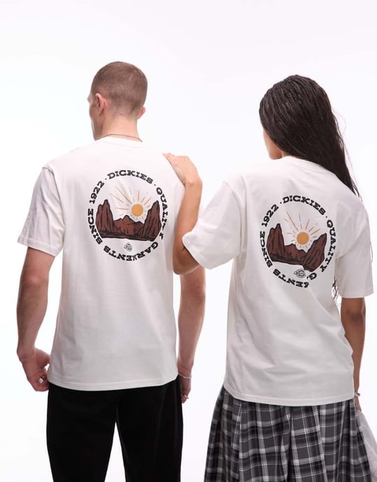 Dickies outdoor graphic back print t-shirt in off white - Image 1
