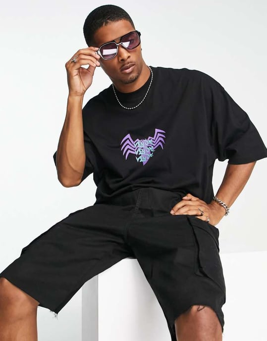 ASOS DESIGN oversized t-shirt with Venom print in black - Image 2