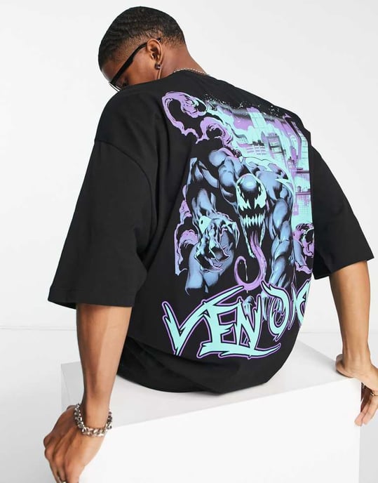 ASOS DESIGN oversized t-shirt with Venom print in black - Image 4