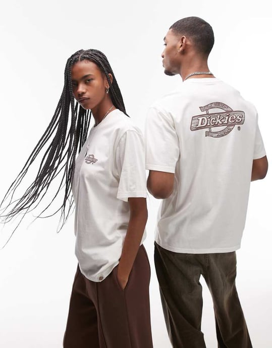 Dickies wood logo back print t-shirt in off white - Image 1