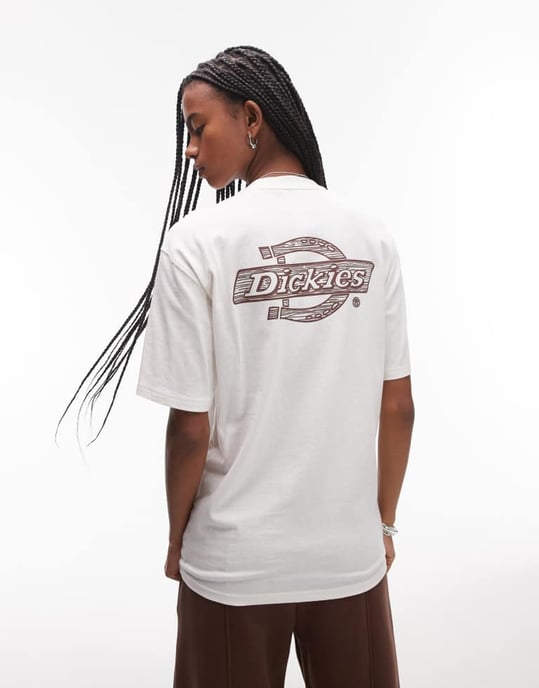 Dickies wood logo back print t-shirt in off white - Image 4