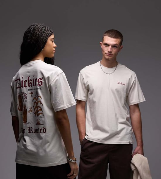 Dickies deep rooted graphic back print t-shirt in off white- exclusive to ASOS - Image 1