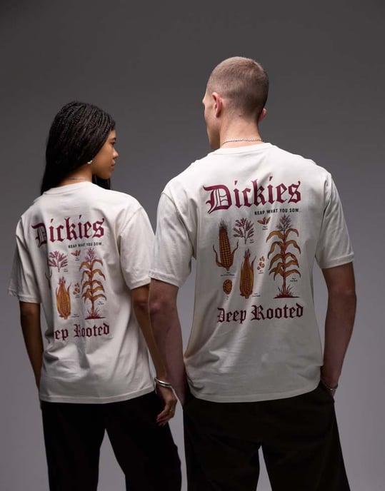 Dickies deep rooted graphic back print t-shirt in off white- exclusive to ASOS - Image 4