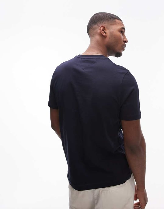 Tommy Hilfiger script logo t-shirt in navy - Image 4